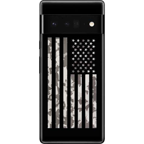 Black and White Camo American Flag Google Pixel 6 Pro Skin